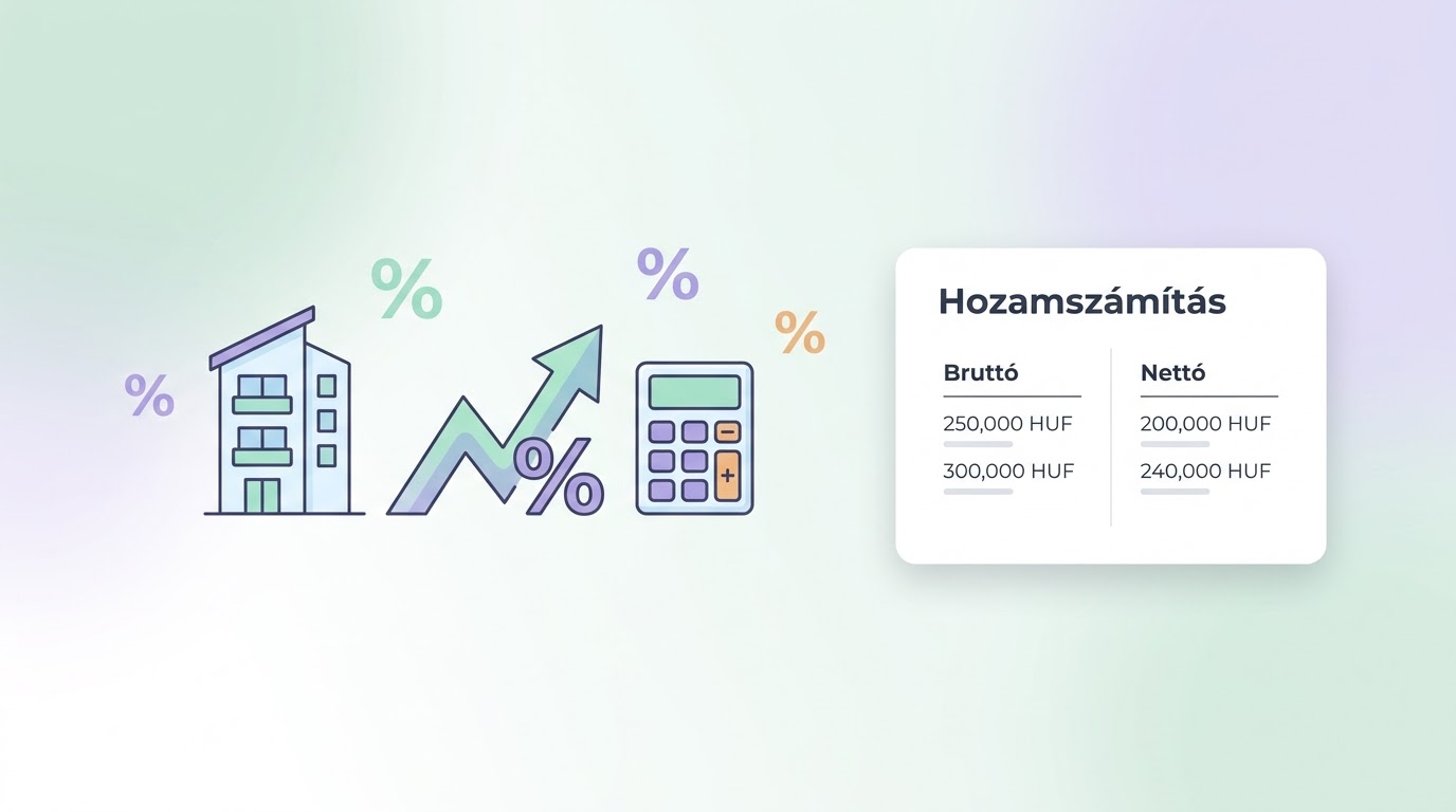 Ingatlan hozamszámítás 2026: bruttó és nettó hozam (képlettel, példával)