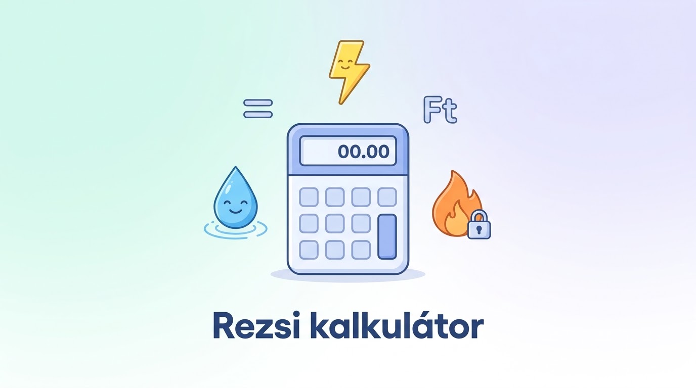 Rezsi kalkulátor 2026: víz, gáz, áram — mennyi a rezsi?