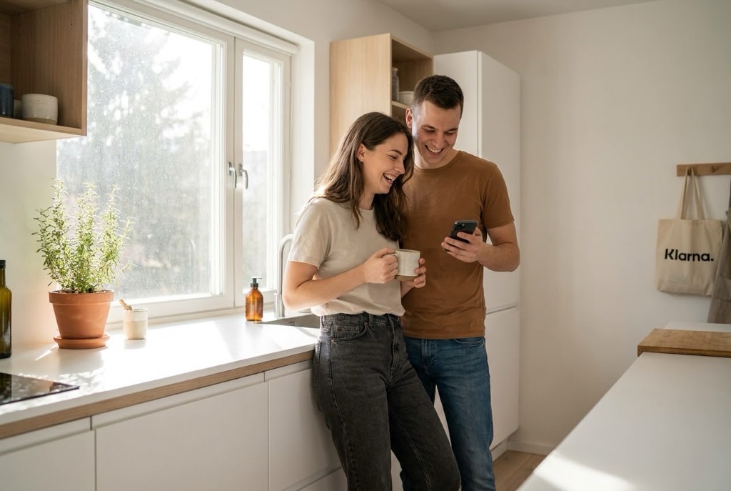 Magyar fiatal pár a RentTab appal a konyhában